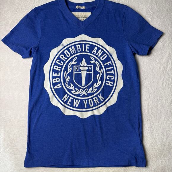 A&F Abercrombie & Fitch Men's Muscle Fit Y2K V-neck T-shirt Slim Fit Logo Tee - Picture 1 of 4